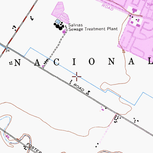 Topographic Map of Nacional, CA