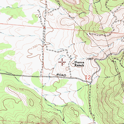 Topographic Map of Nance Ranch, CA