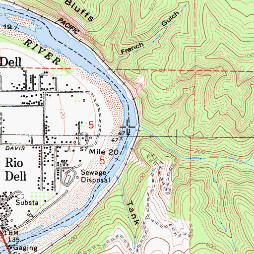 Topographic Map of Nanning Creek, CA