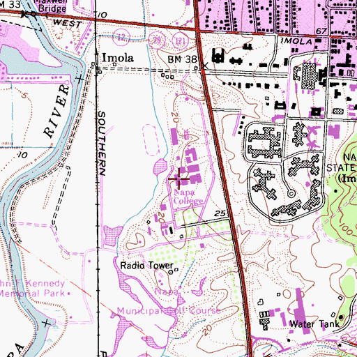 Topographic Map of Napa Valley College, CA