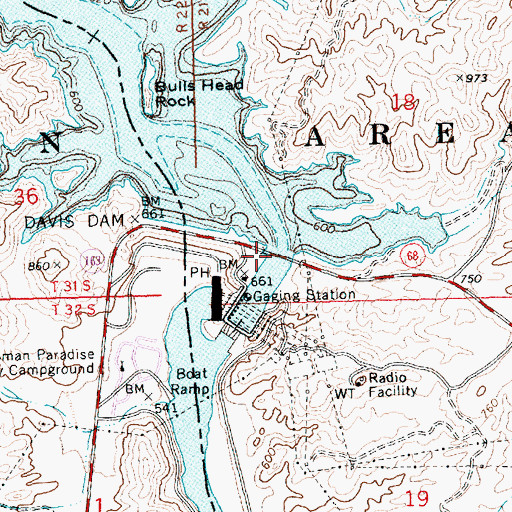 Topographic Map of Forbay Bridge, AZ