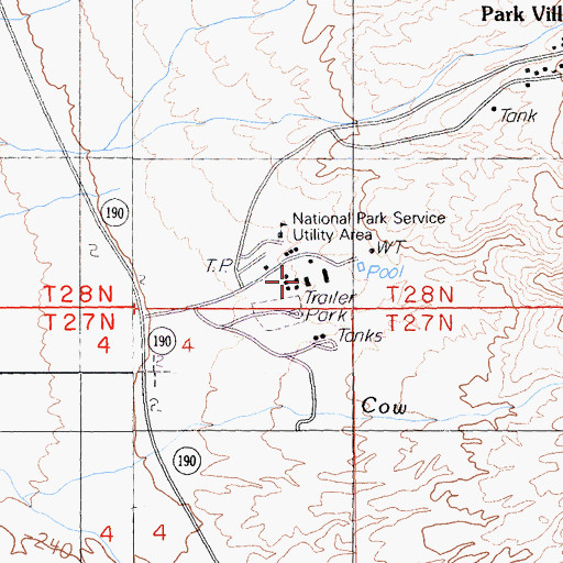 Topographic Map of National Park Service Headquarters, CA