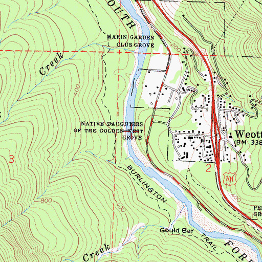 Topographic Map of Native Daughters of the Golden West Grove, CA