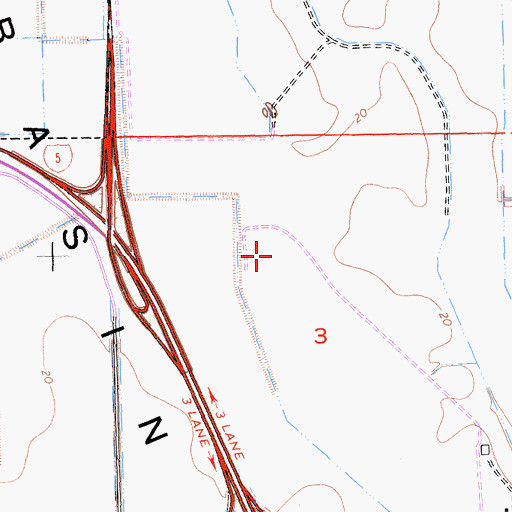 Topographic Map of Natomas Middle School, CA