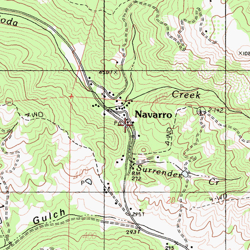Topographic Map of Navarro, CA