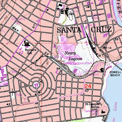 Topographic Map of Nearys Lagoon, CA