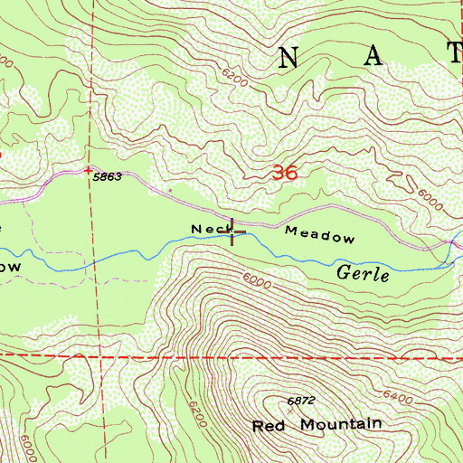Topographic Map of Neck Meadow, CA