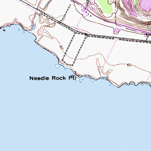 Topographic Map of Needle Rock Point, CA