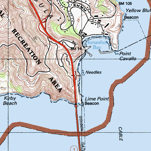 Topographic Map of Needles, CA