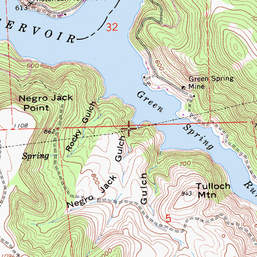 Topographic Map of Negro Jack Gulch, CA