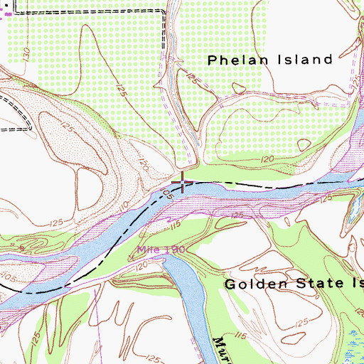 Topographic Map of Negro Sam Slough, CA