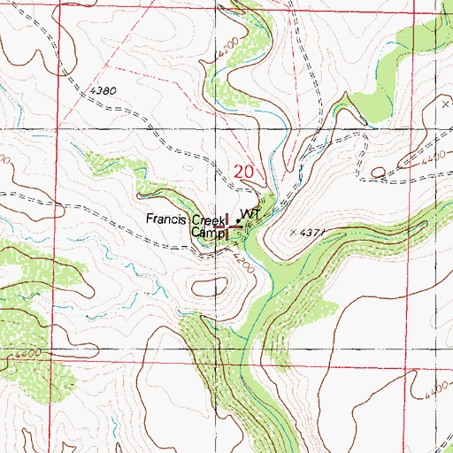 Topographic Map of Francis Creek Camp, AZ