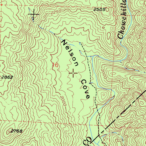 Topographic Map of Nelson Cove, CA