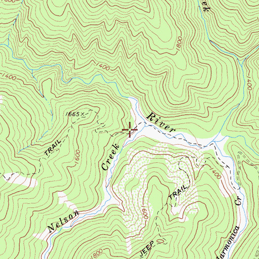 Topographic Map of Nelson Creek, CA