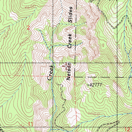 Topographic Map of Nelson Creek Slides, CA