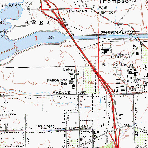 Topographic Map of Nelson Park, CA