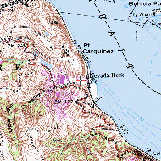 Topographic Map of Nevada Dock, CA