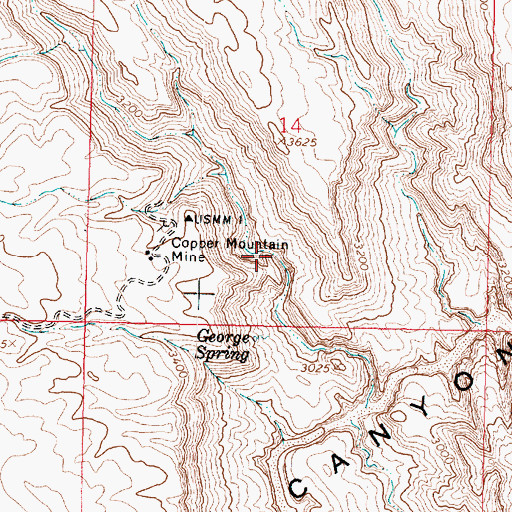 Topographic Map of Georges Spring, AZ