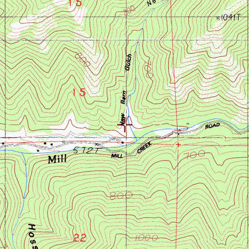 Topographic Map of New Barn Gulch, CA