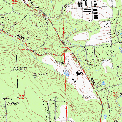 Topographic Map of New Brunswick Mine, CA
