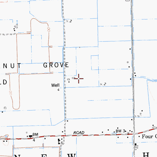 Topographic Map of New Hope Tract, CA