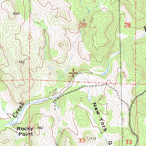 Topographic Map of New York Gulch, CA