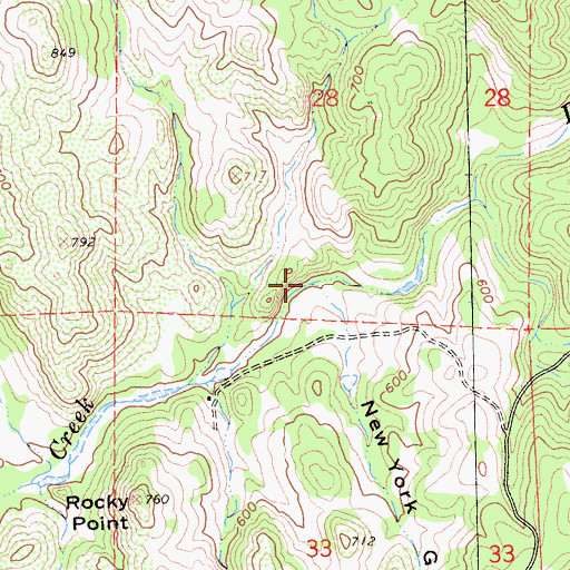 Topographic Map of New York Gulch, CA