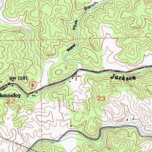Topographic Map of New York Ranch Gulch, CA