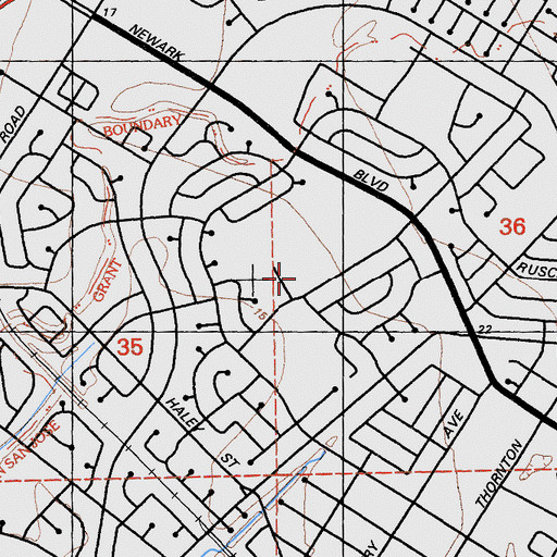 Topographic Map of Newark Junior High School, CA