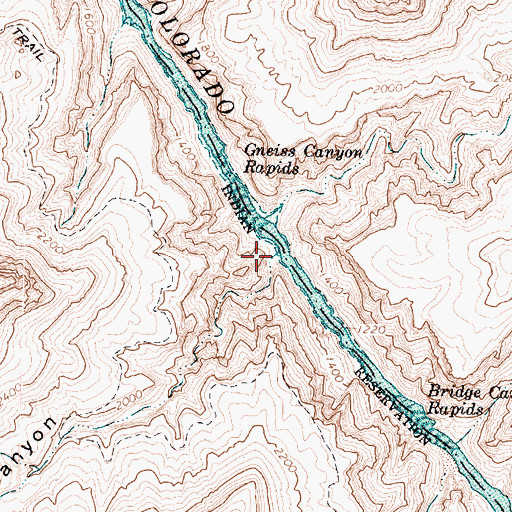Topographic Map of Gneiss Canyon, AZ
