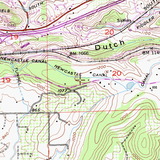 Topographic Map of Newcastle Canal, CA