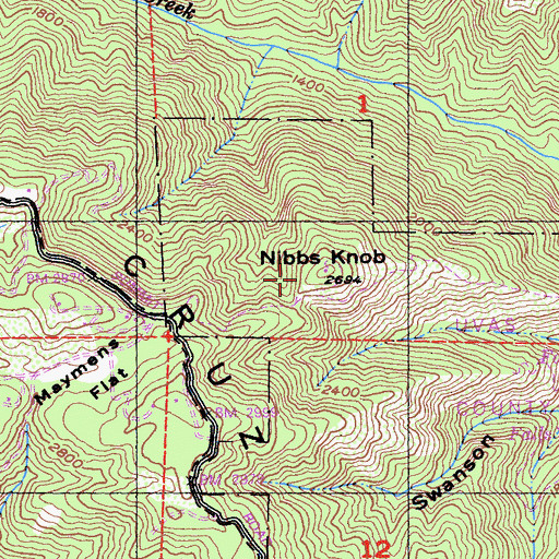 Topographic Map of Nibbs Knob, CA