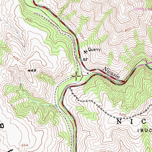 Topographic Map of Nicasio Creek, CA