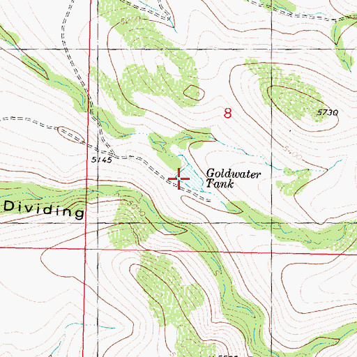 Topographic Map of Goldwater Tank, AZ