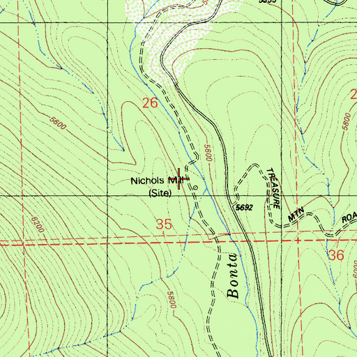 Topographic Map of Nichols Mill, CA