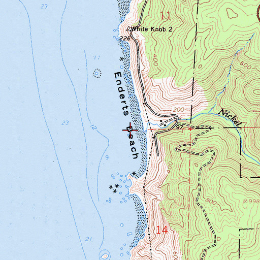 Topographic Map of Nickel Creek, CA