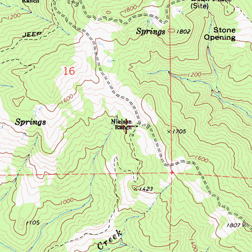 Topographic Map of Nielson Ranch, CA