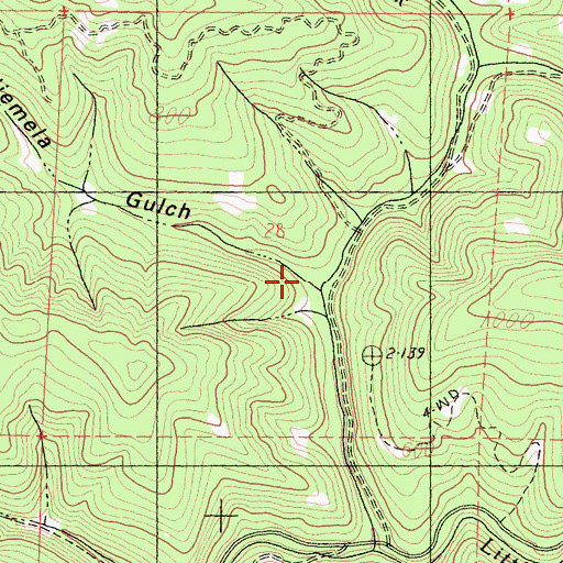 Topographic Map of Niemela Gulch, CA