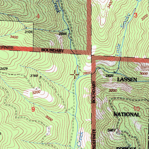 Topographic Map of Ninemile Creek, CA