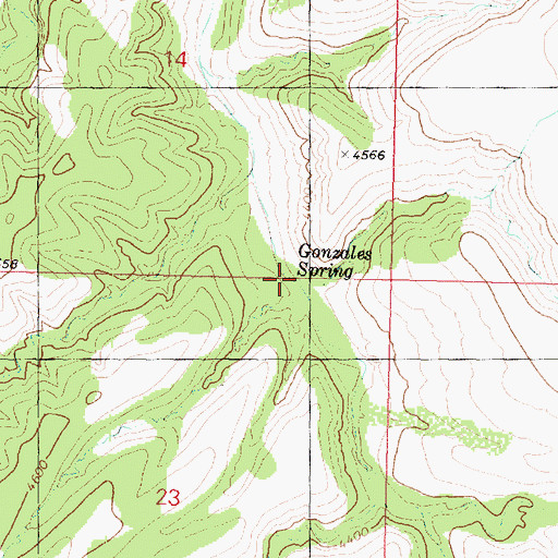 Topographic Map of Gonzales Spring, AZ