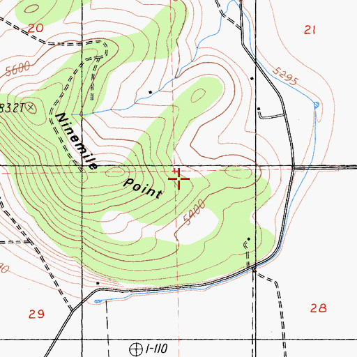 Topographic Map of Ninemile Point, CA