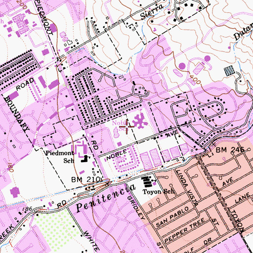 Topographic Map of Noble Elementary School, CA