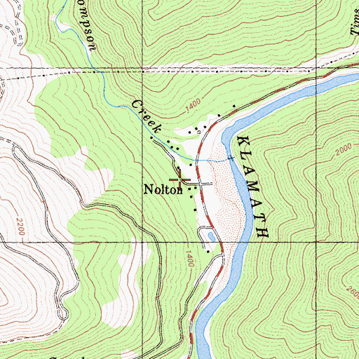 Topographic Map of Nolton, CA