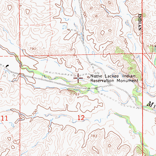 Topographic Map of Nome Lackee Indian Reservation Monument, CA
