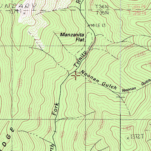 Topographic Map of Noonan Gulch, CA