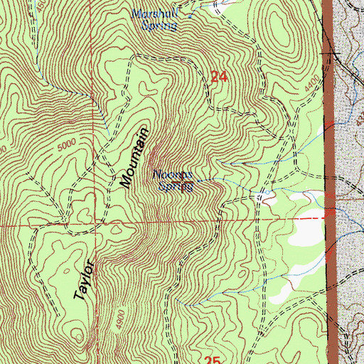 Topographic Map of Noonas Spring, CA