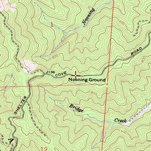 Topographic Map of Nooning Ground, CA