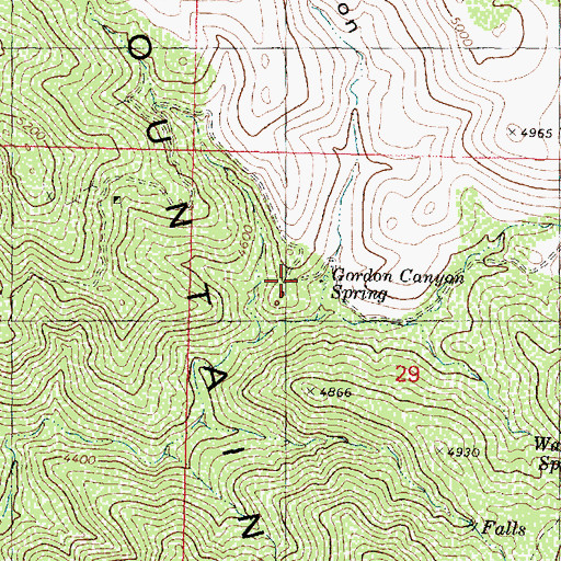 Topographic Map of Gordon Canyon, AZ