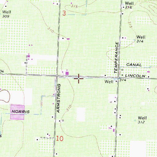 Topographic Map of Norris Canal, CA