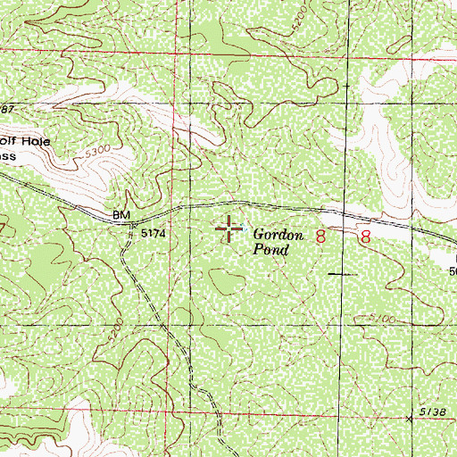 Topographic Map of Gordon Pond, AZ